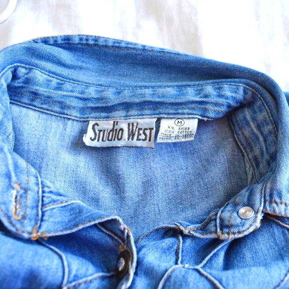 Vintage denim embroidered dress - Picture 4 of 6